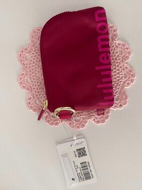 lululemon athletica Deep Magenta Cosmetic Pouch with Pink Logo